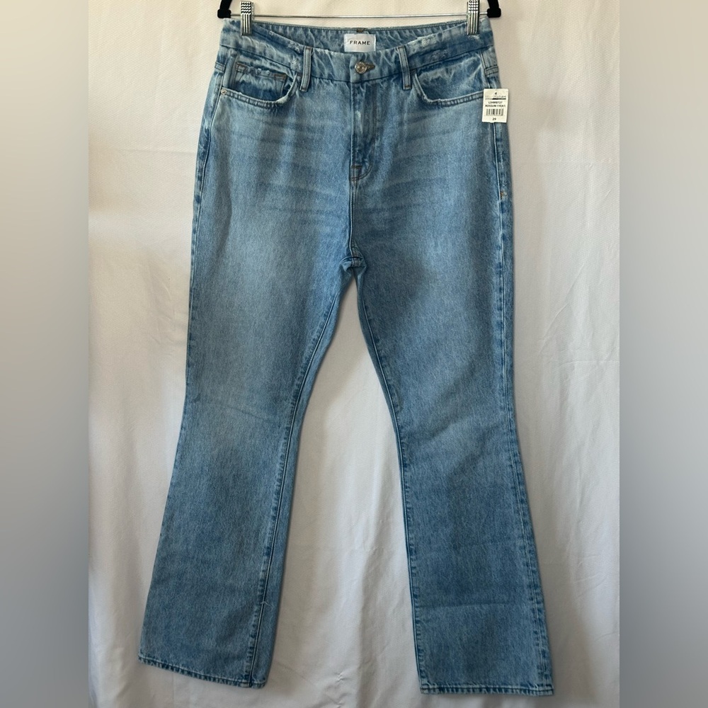 FRAME Le Super High Mini Boot Jeans Women’s 29 Light Wash Flare Denim NWT